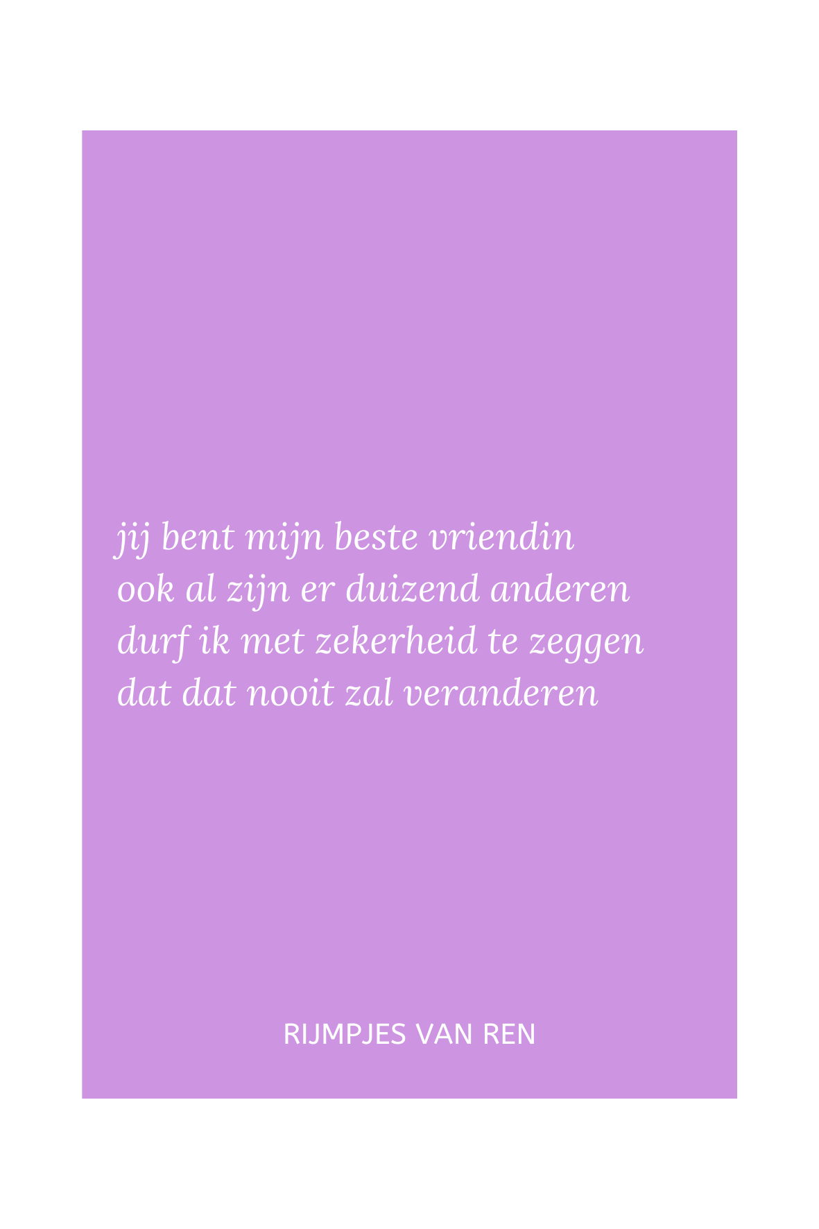 print - 'beste vriendin'