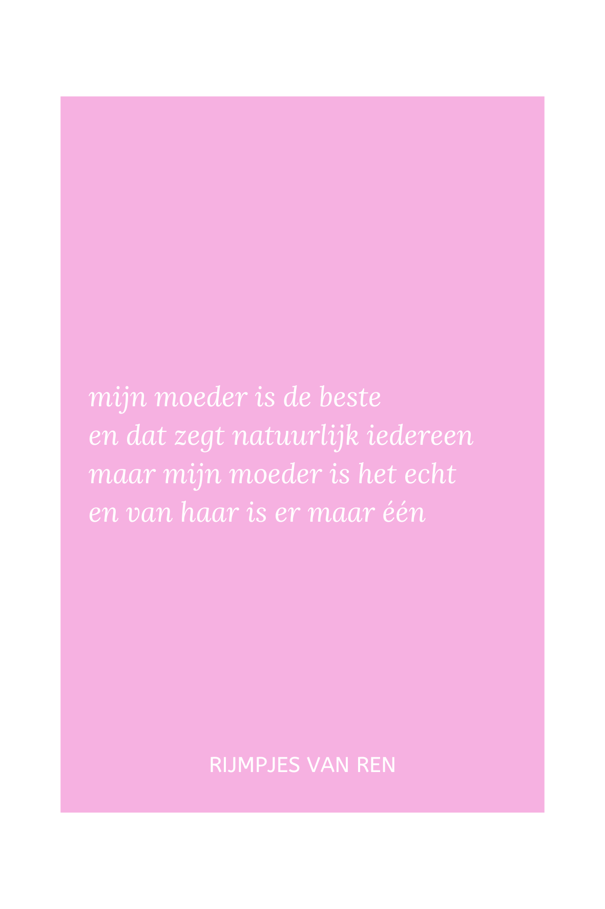 print - 'beste moeder'