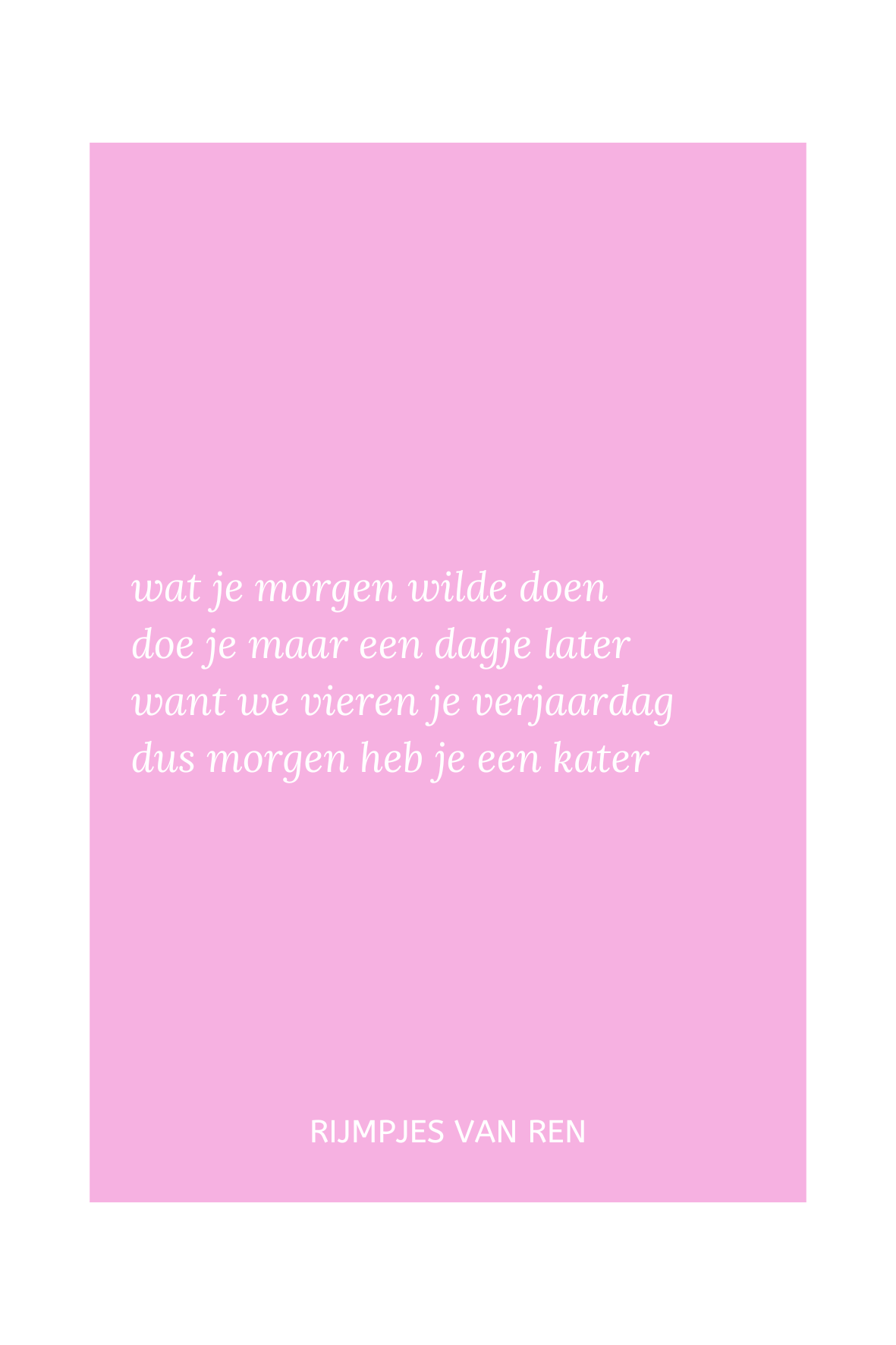print - 'verjaardag'
