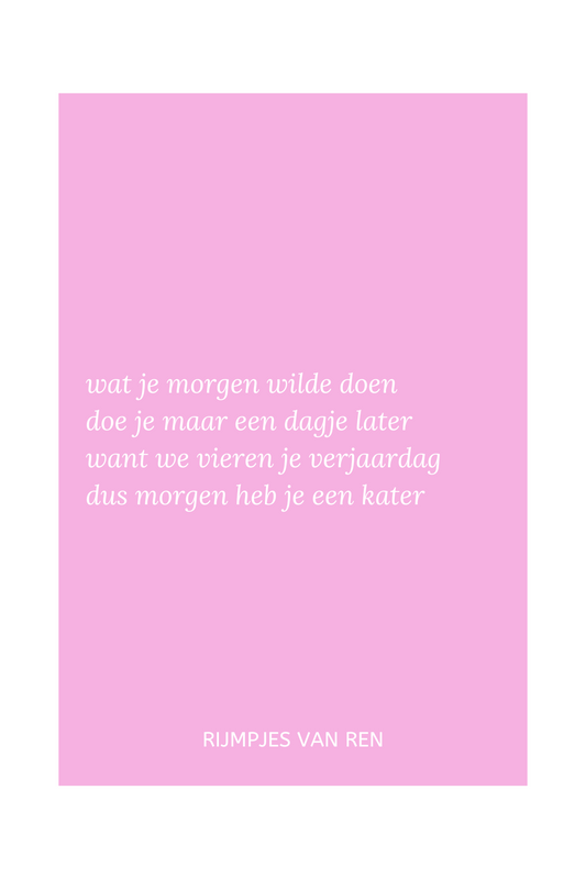 print - 'verjaardag'
